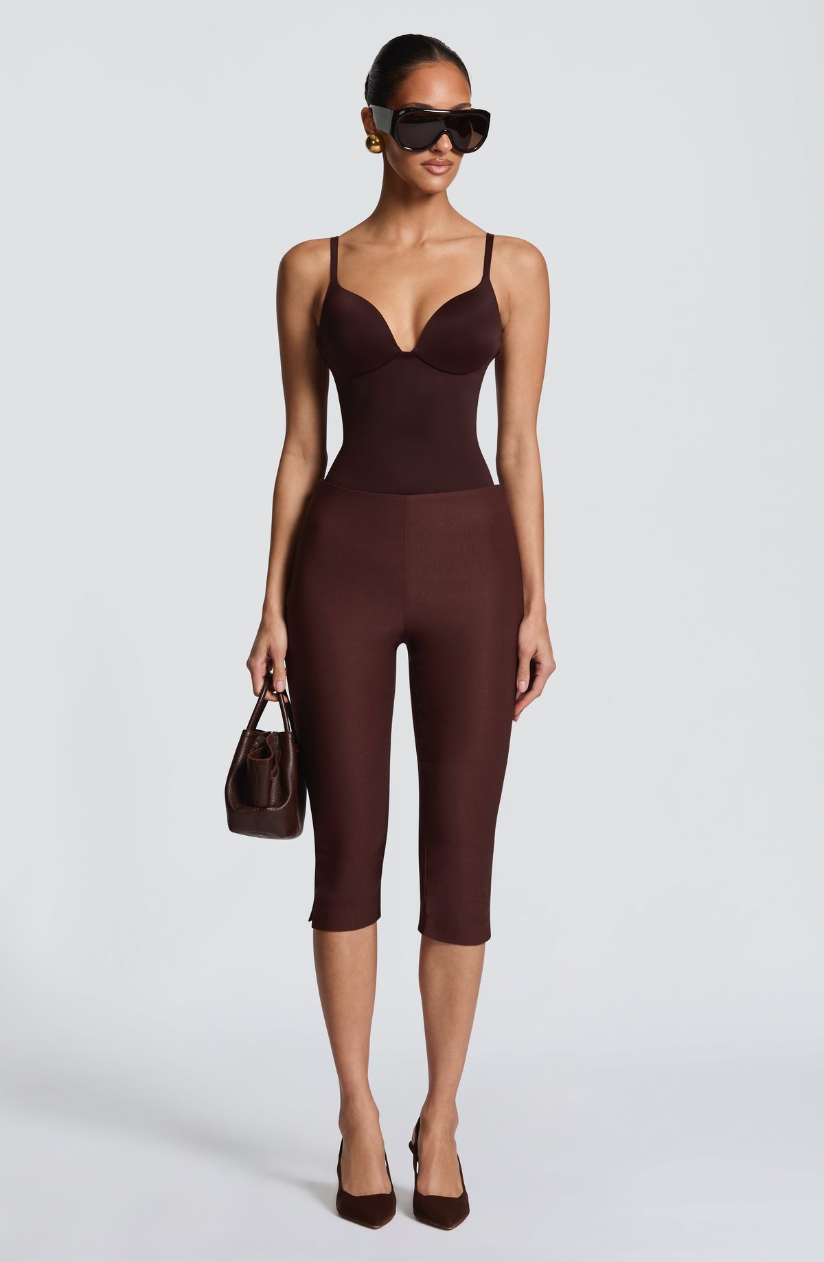 Velma Capri Pants - Plum Brown