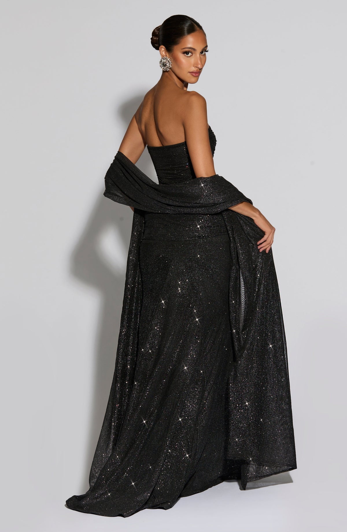 Agnes Shawl - Black Sparkle Accessories ONE SIZE Babyboo Fashion Premium Exclusive Design