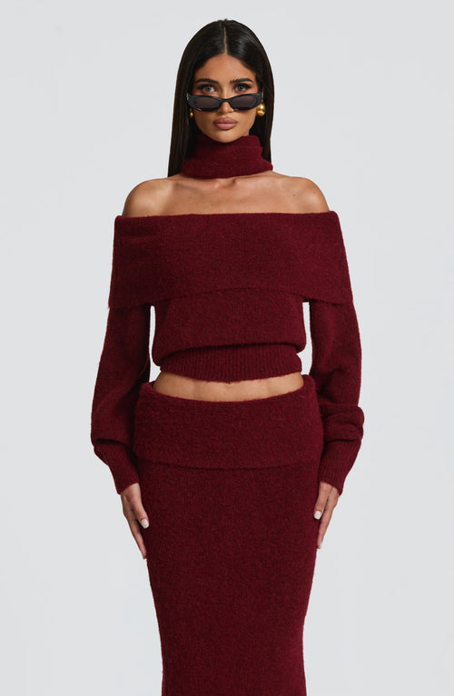 Andie Top - Burgundy Tops Babyboo Fashion Premium Exclusive Design