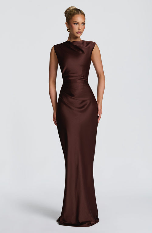 Avielle Maxi Dress - Plum Brown Dress XS Babyboo Fashion Premium Exclusive Design