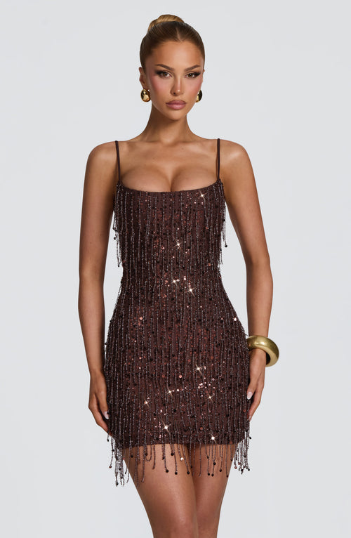 Blaise Mini Dress - Plum Brown Dress XS Babyboo Fashion Premium Exclusive Design
