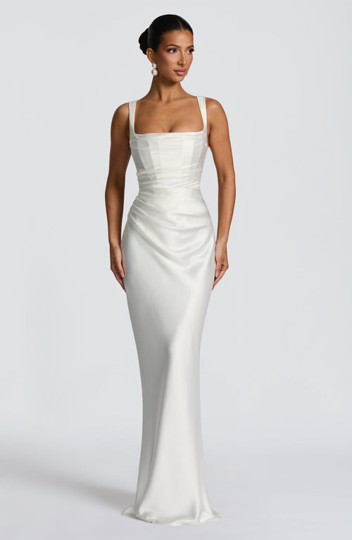 Calanthe Maxi Dress - Ivory Dress Babyboo Fashion Premium Exclusive Design