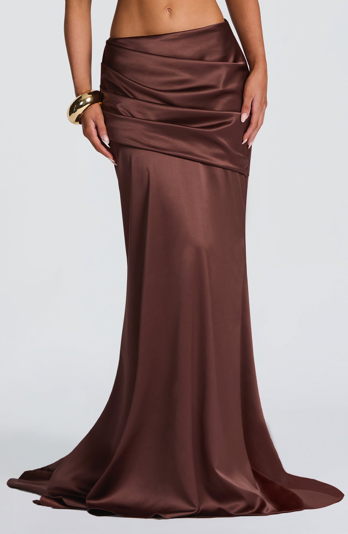Claudette Maxi Skirt - Plum Brown Skirt Babyboo Fashion Premium Exclusive Design