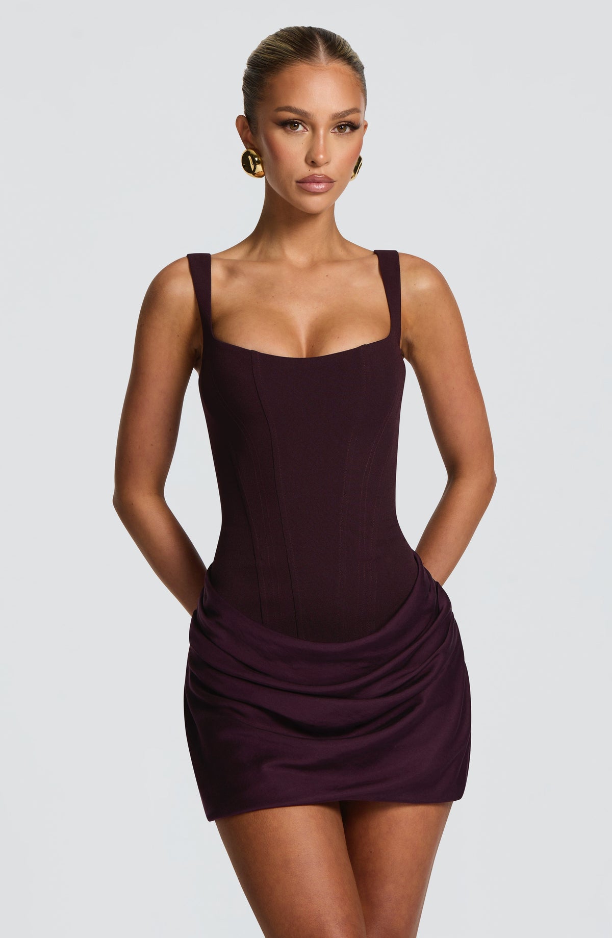 Cornelia Mini Dress - Plum Dress Babyboo Fashion Premium Exclusive Design