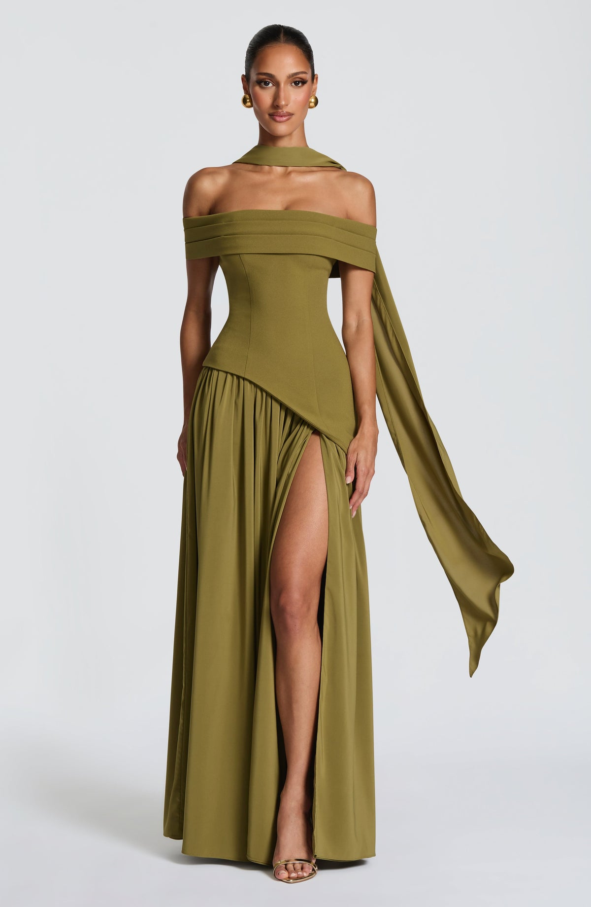 Delilah Maxi Dress - Deep Olive Dress XS Babyboo Fashion Premium Exclusive Design