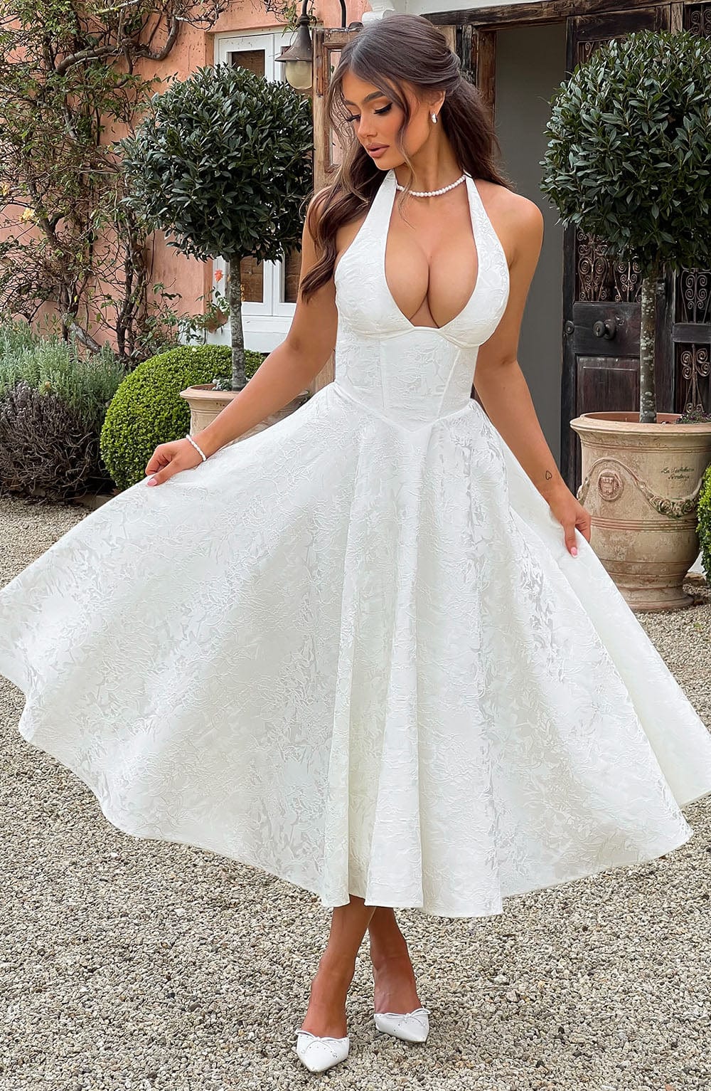 Effie Midi Dress - Ivory Dress XS Babyboo Fashion Premium Exclusive Design