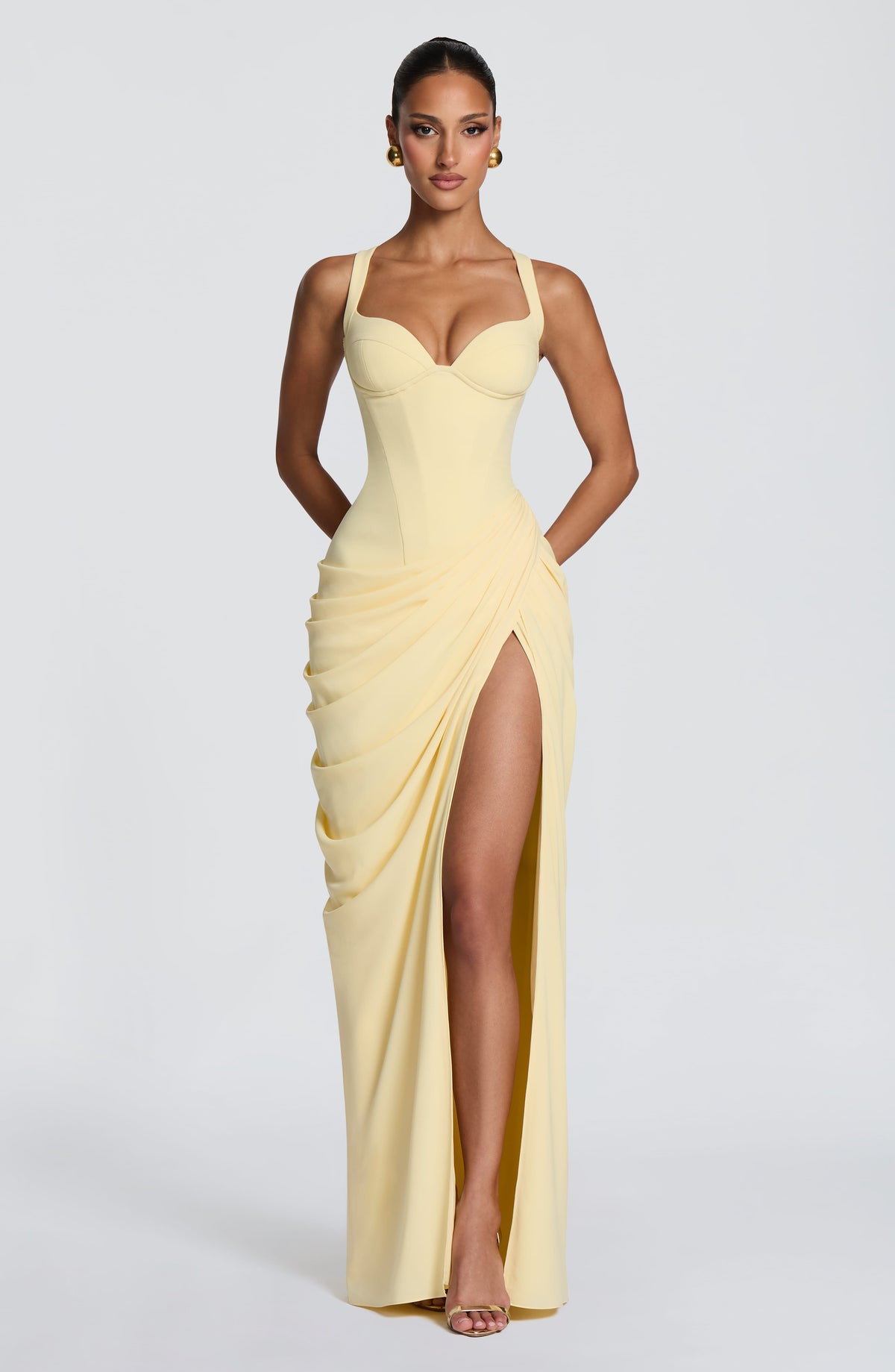 Elara Maxi Dress - Lemon Dress XS Babyboo Fashion Premium Exclusive Design