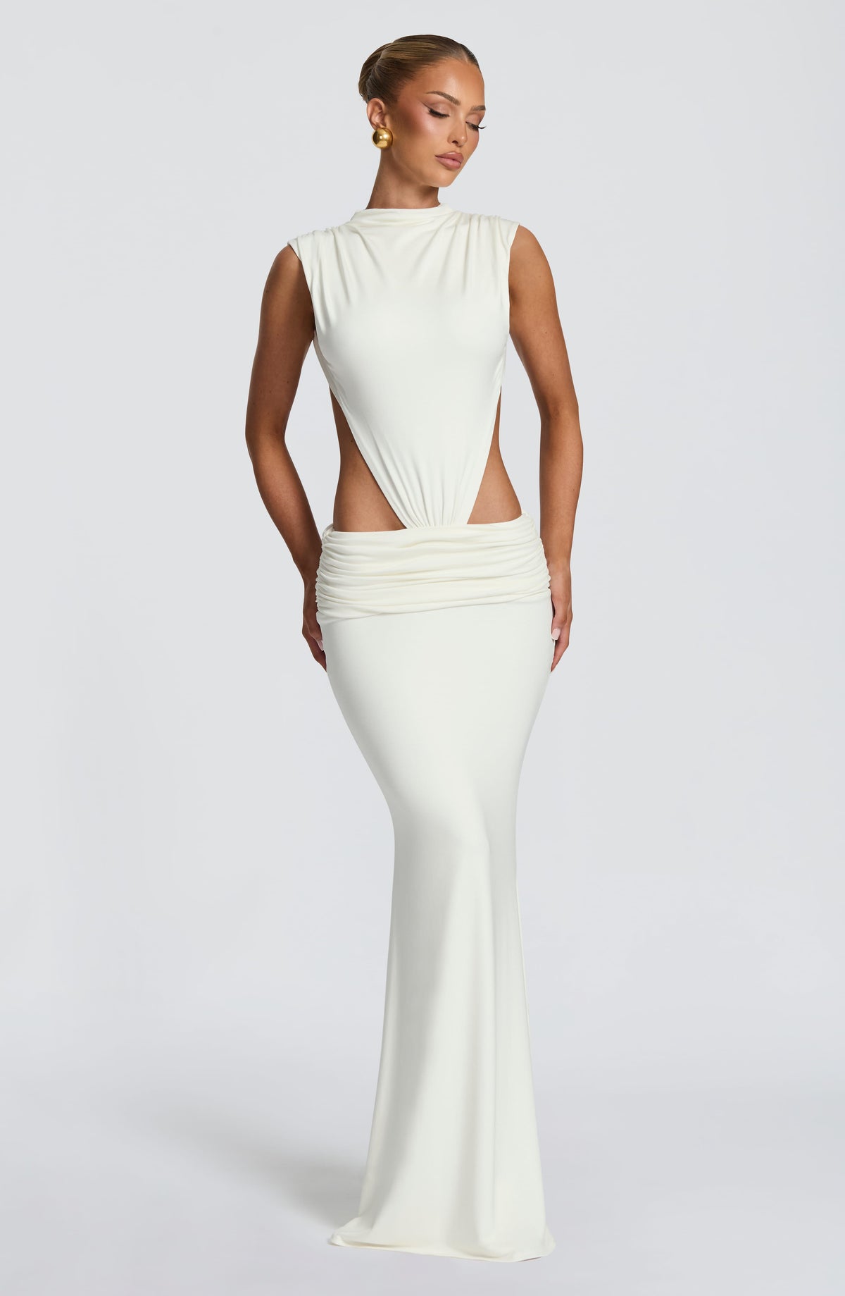 Fenella Maxi Dress - Ivory Dress XS Babyboo Fashion Premium Exclusive Design