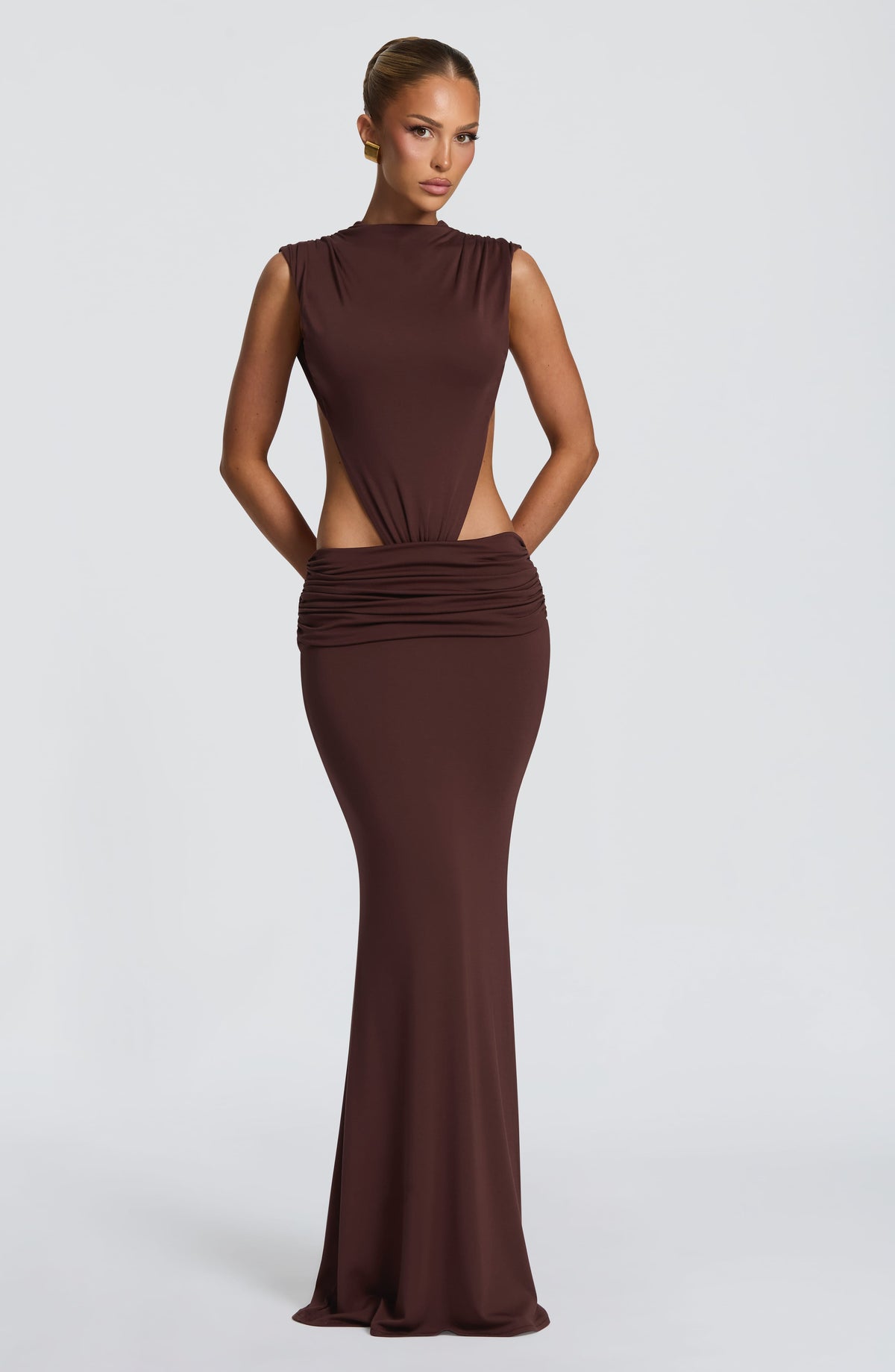 Fenella Maxi Dress - Plum Brown Dress Babyboo Fashion Premium Exclusive Design