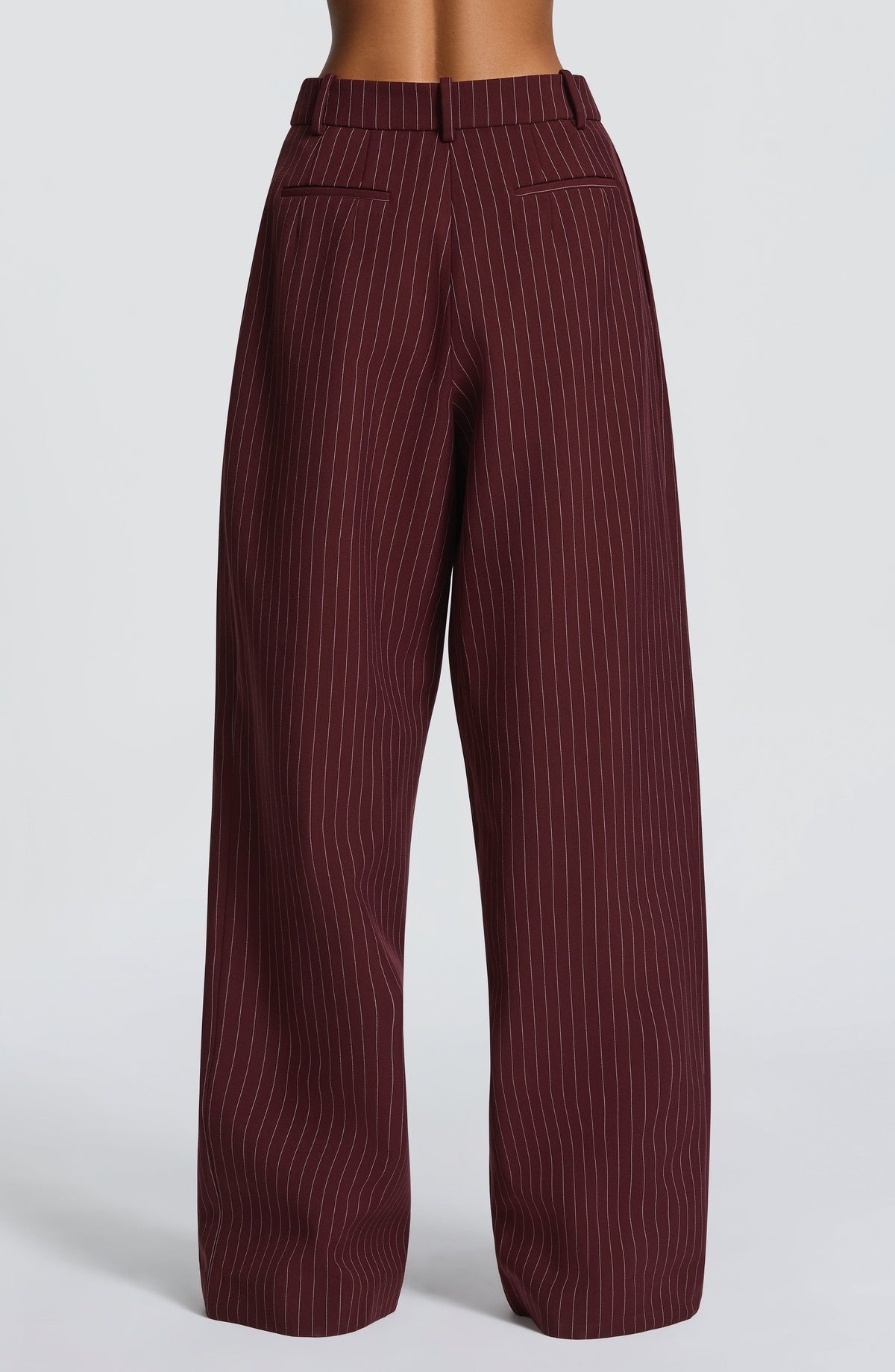 Kirsty Pants - Burgundy Pinstripe Pants Babyboo Fashion Premium Exclusive Design