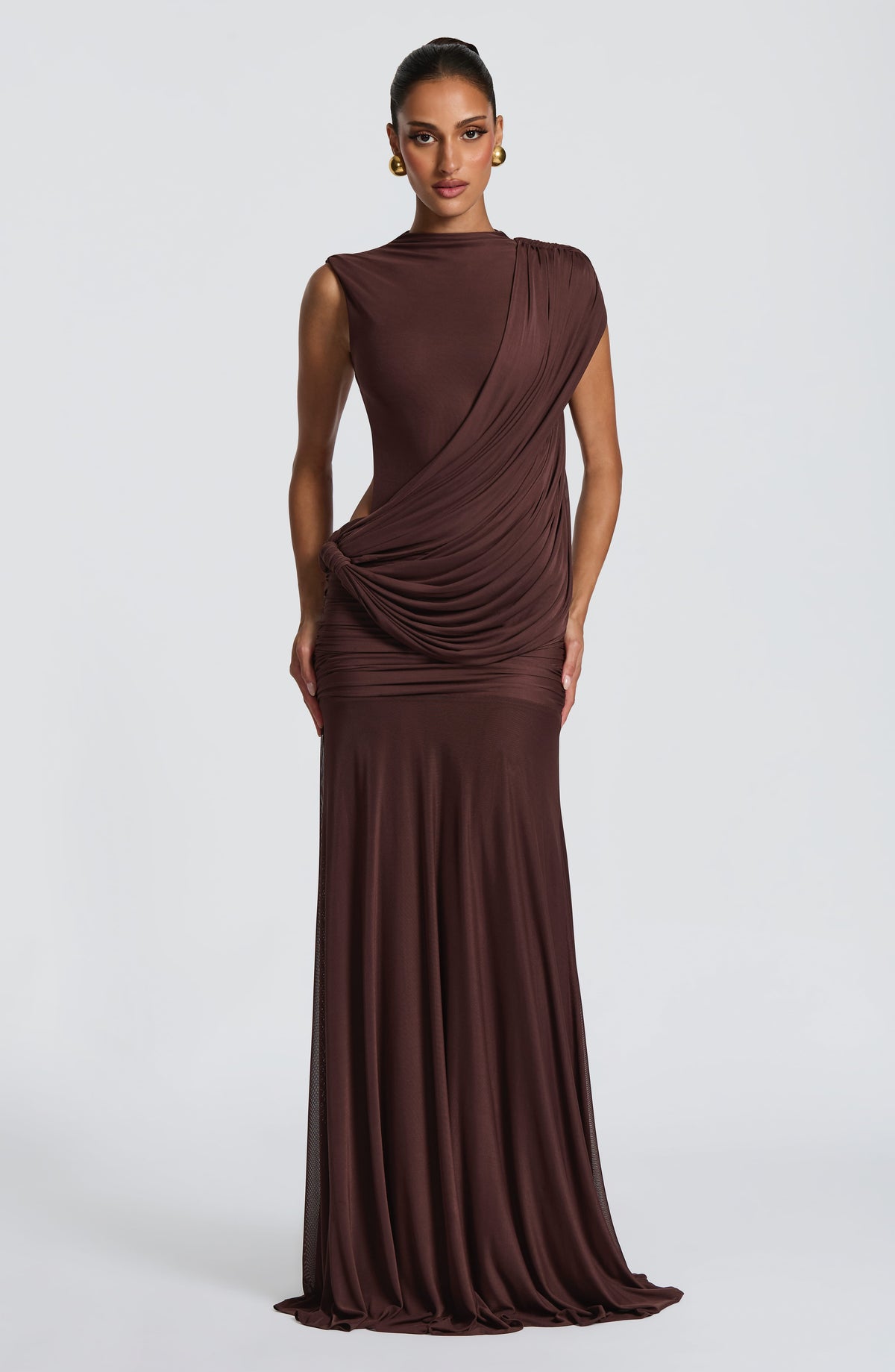 Mireya Maxi Dress - Plum Brown Dress Babyboo Fashion Premium Exclusive Design
