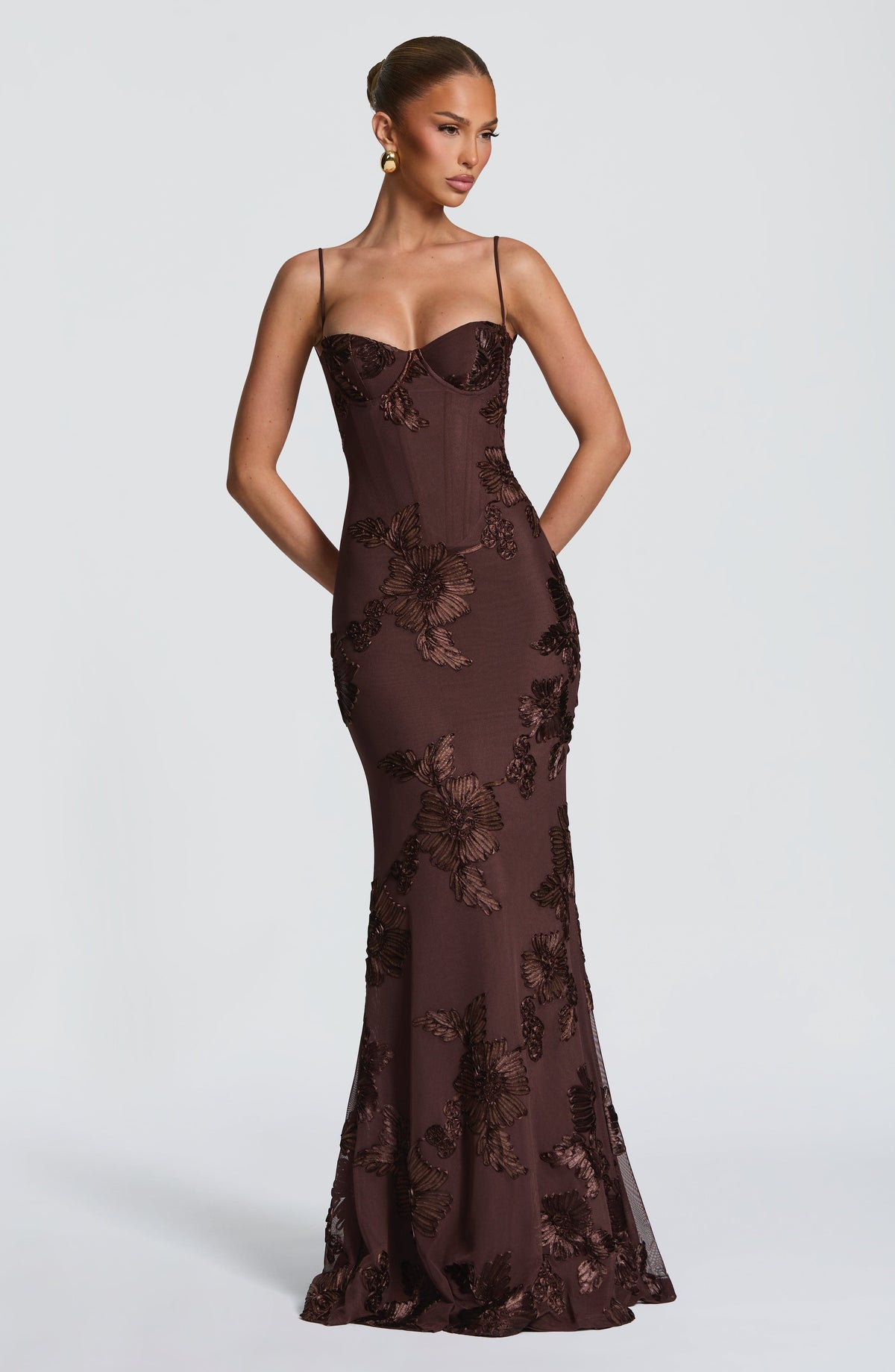 Nefertiti Maxi Dress - Plum Brown Dress XS Babyboo Fashion Premium Exclusive Design