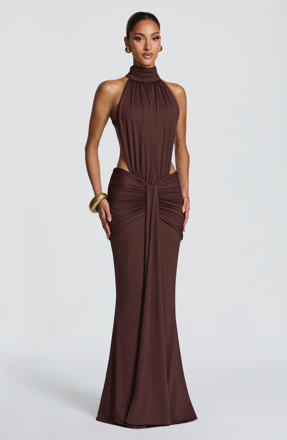 Thekla Maxi Dress - Plum Brown Dress Babyboo Fashion Premium Exclusive Design